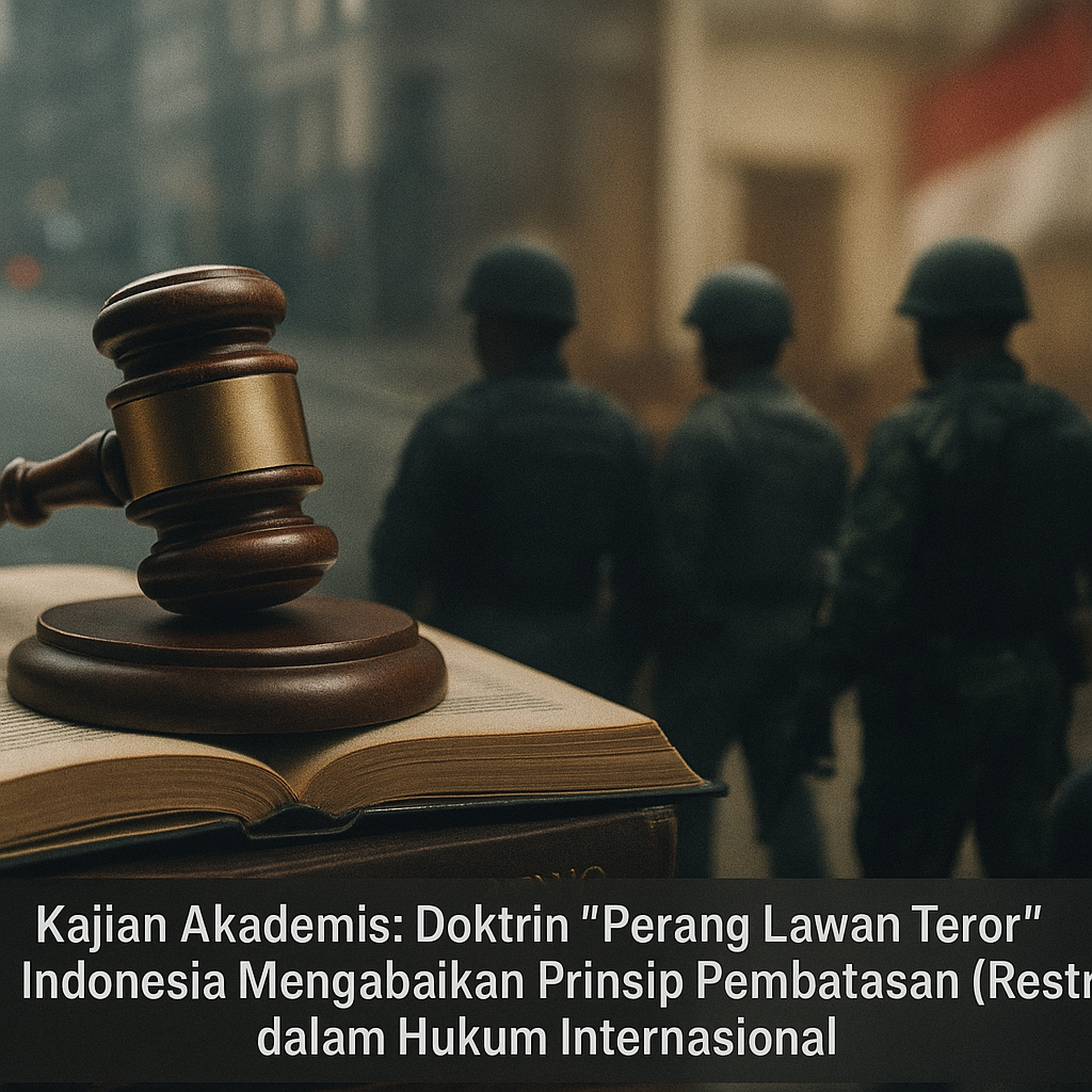 Kajian Akademis: Doktrin 'Perang Lawan Teror' Indonesia Mengabaikan Prinsip Pembatasan (Restraint) dalam Hukum Internasional