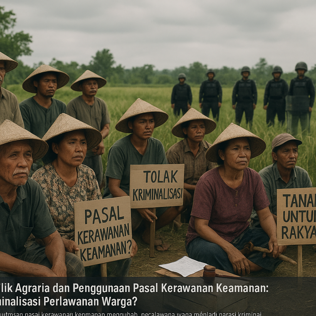 Konflik Agraria dan Penggunaan Pasal Kerawanan Keamanan: Kriminalisasi Perlawanan Warga?