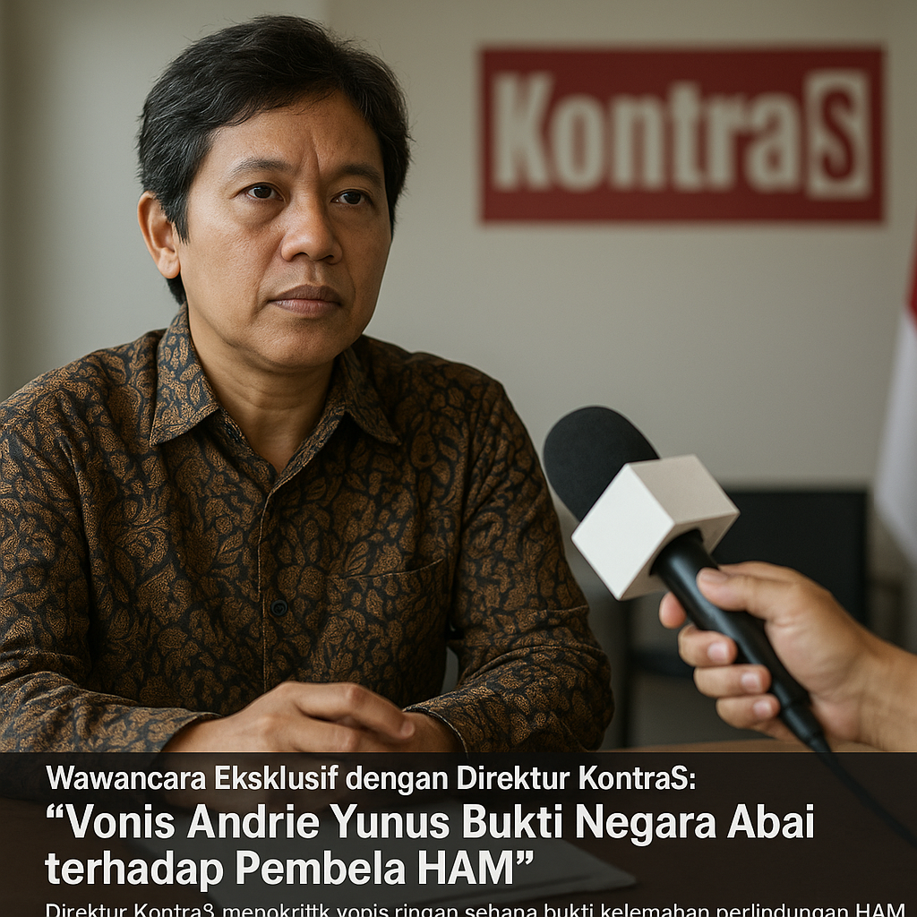 Wawancara Eksklusif dengan Direktur KontraS: 'Vonis Andrie Yunus Bukti Negara Abai terhadap Pembela HAM'