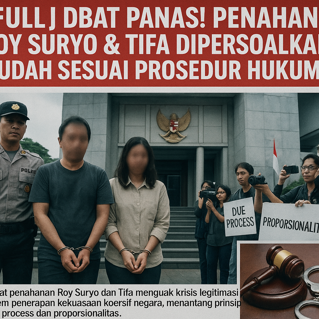 [FULL] DEBAT PANAS! Penahanan Roy Suryo & Tifa Dipersoalkan: Sudah Sesuai Prosedur Hukum?