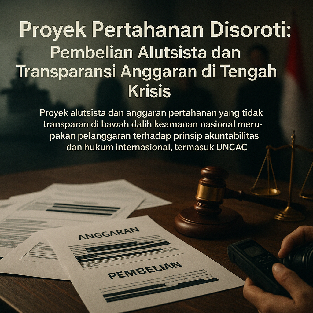 Proyek Pertahanan Disoroti: Pembelian Alutsista dan Transparansi Anggaran di Tengah Krisis