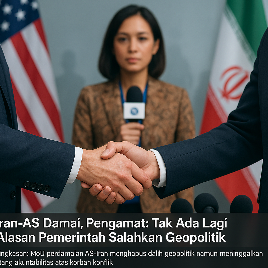 Iran-AS Damai, Pengamat: Tak Ada Lagi Alasan Pemerintah Salahkan Geopolitik