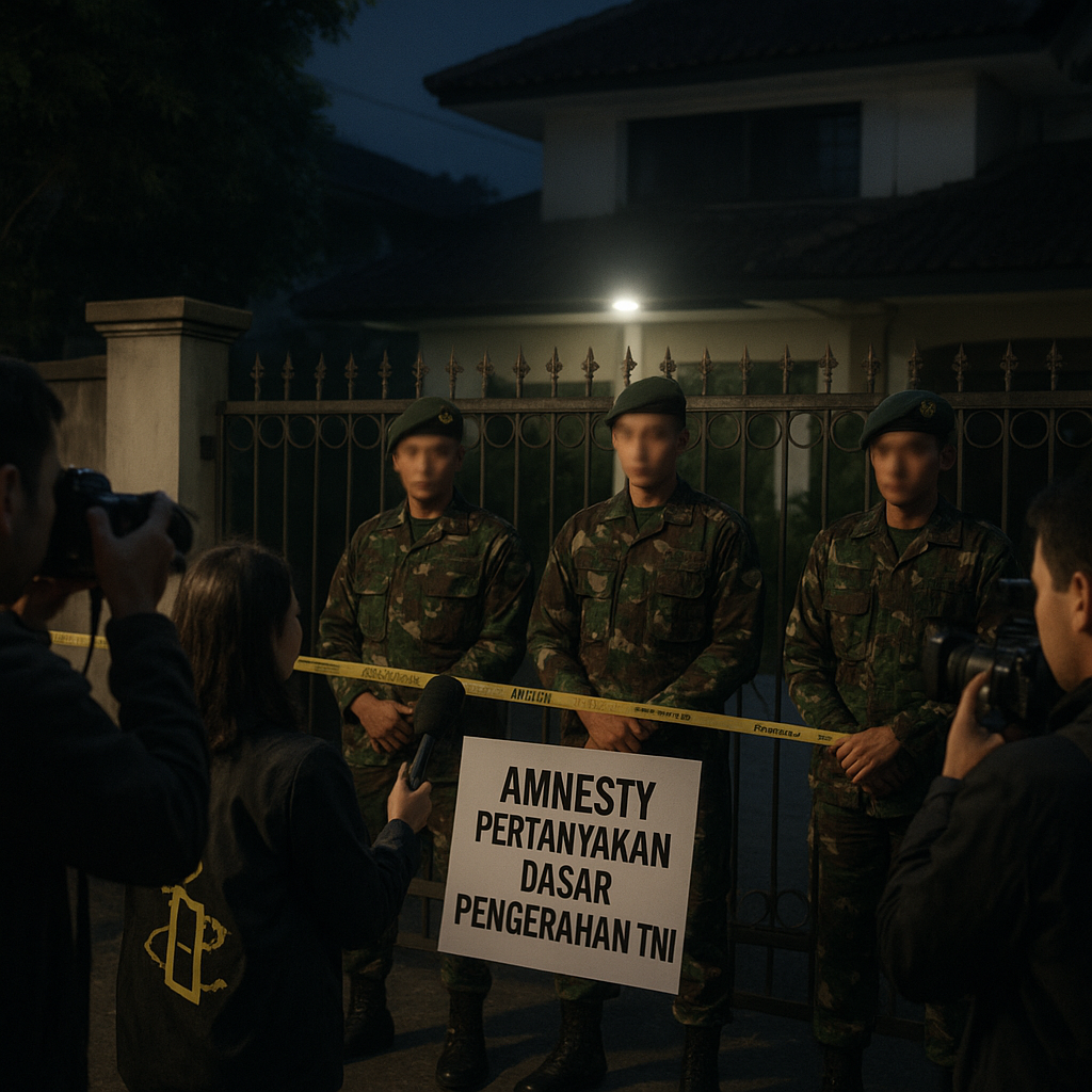 Amnesty Pertanyakan Dasar Pengerahan TNI Jaga Rumah Jampidsus