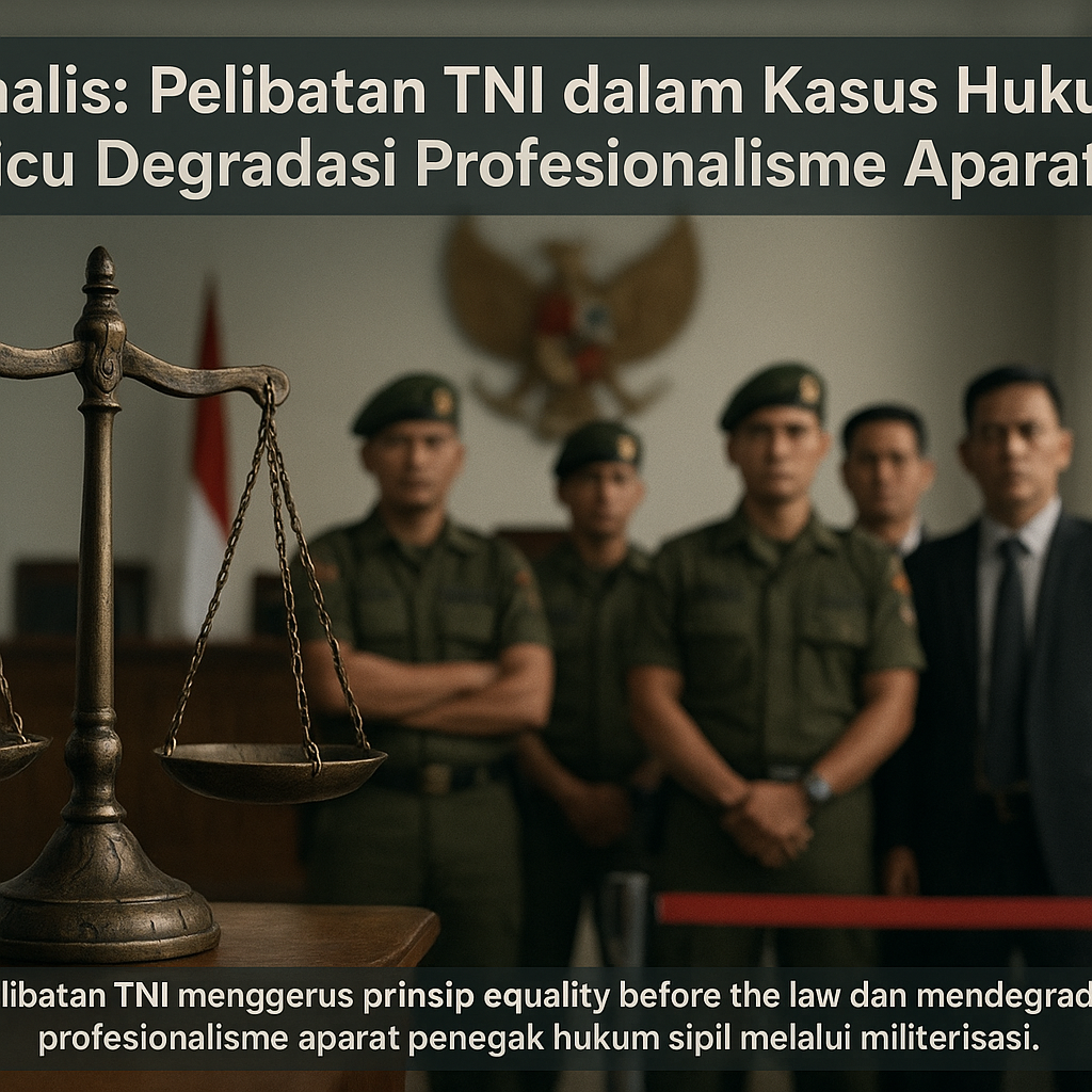 Analis: Pelibatan TNI dalam Kasus Hukum Picu Degradasi Profesionalisme Aparat