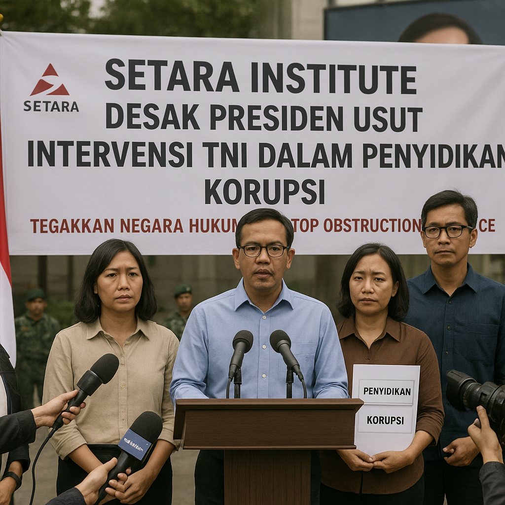 SETARA Institute Desak Presiden Prabowo Usut Dugaan Intervensi TNI dalam Penyidikan Korupsi