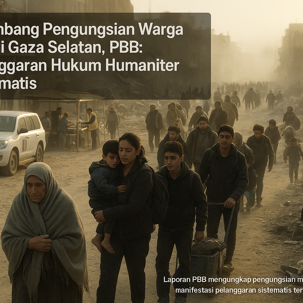 Gelombang Pengungsian Warga Sipil di Gaza Selatan, PBB: Pelanggaran Hukum Humaniter Sistematis