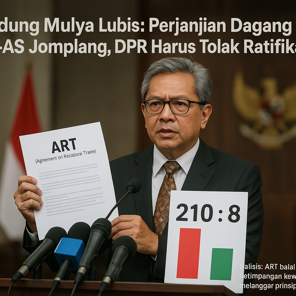Todung Mulya Lubis: Perjanjian Dagang RI-AS Jomplang, DPR Harus Tolak Ratifikasi