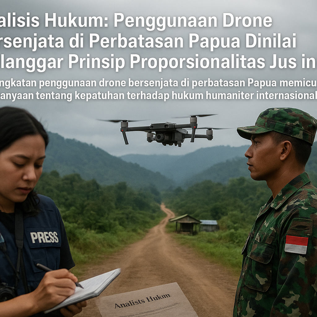 Analisis Hukum: Penggunaan Drone Bersenjata di Perbatasan Papua Dinilai Melanggar Prinsip Proporsionalitas Jus in Bello