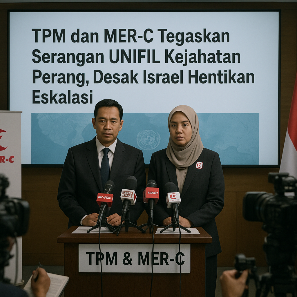 TPM dan MER-C Tegaskan Serangan UNIFIL Kejahatan Perang, Desak Israel Hentikan Eskalasi