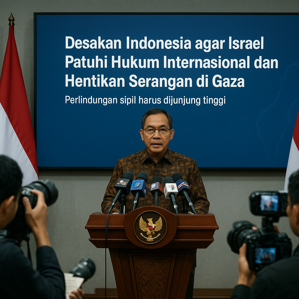 Desakan Indonesia agar Israel Patuhi Hukum Internasional dan Hentikan Serangan di Gaza