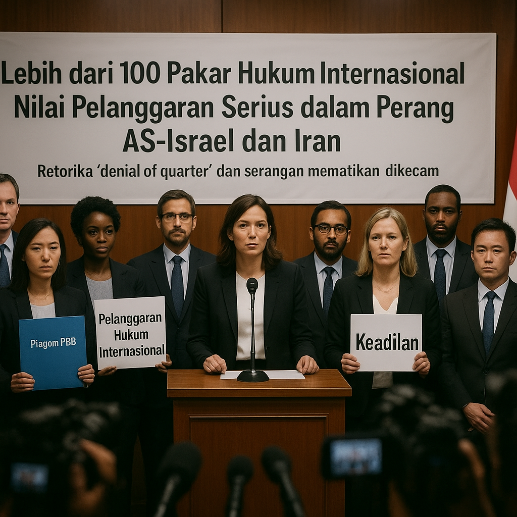 Lebih dari 100 Pakar Hukum Internasional Nilai Pelanggaran Serius dalam Perang AS-Israel dan Iran
