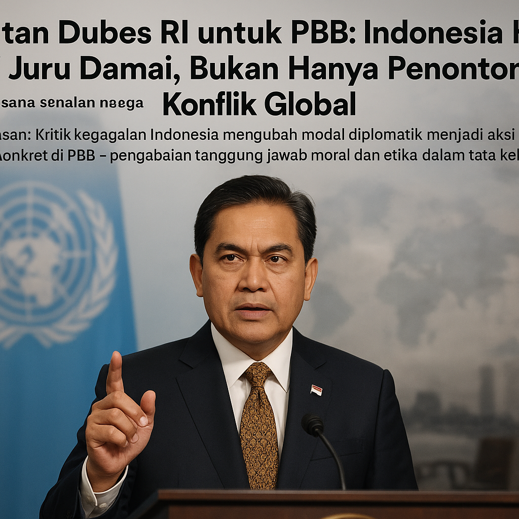 Mantan Dubes RI untuk PBB: Indonesia Harus Jadi Juru Damai, Bukan Hanya Penonton Konflik Global