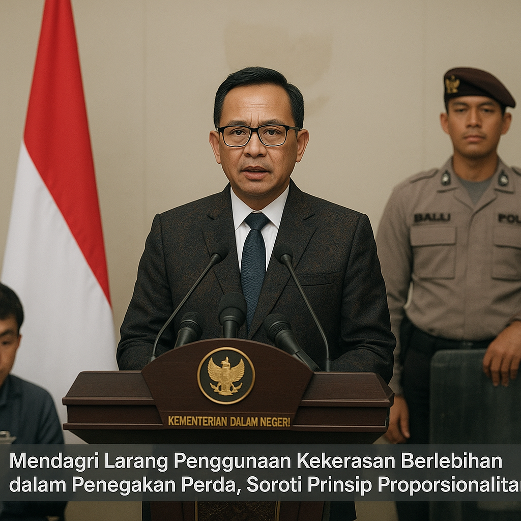 Mendagri Larang Penggunaan Kekerasan Berlebihan dalam Penegakan Perda, Soroti Prinsip Proporsionalitas