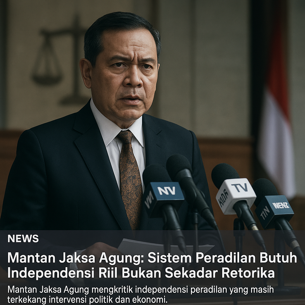 Mantan Jaksa Agung: Sistem Peradilan Butuh Independensi Riil Bukan Sekadar Retorika