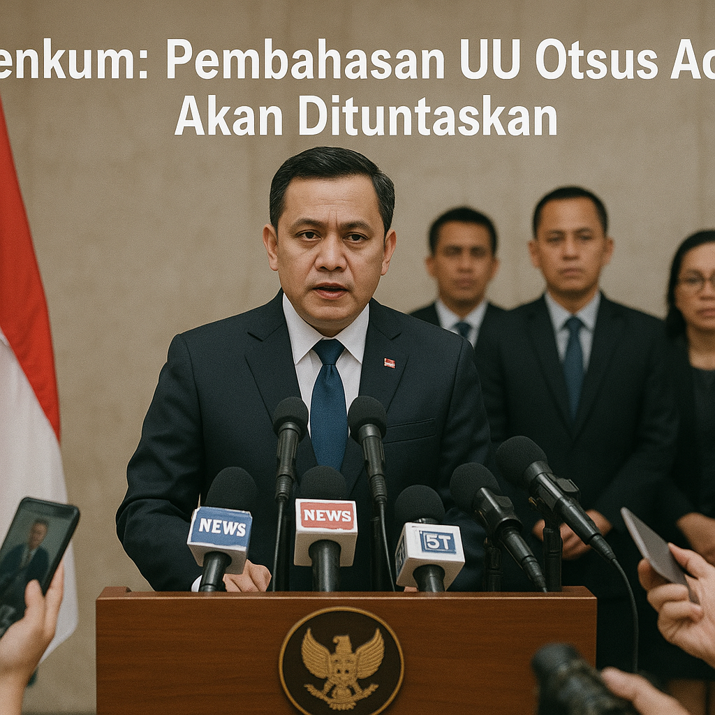 Menkum Bakal Tuntaskan Pembahasan UU Otsus Aceh Usai Insiden Bendera