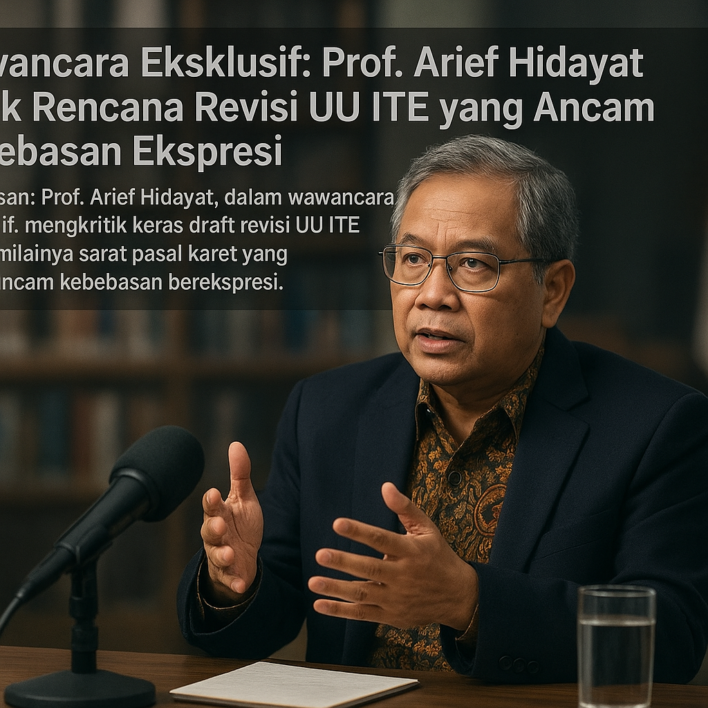 Wawancara Eksklusif: Prof. Arief Hidayat Kritik Rencana Revisi UU ITE yang Ancam Kebebasan Ekspresi