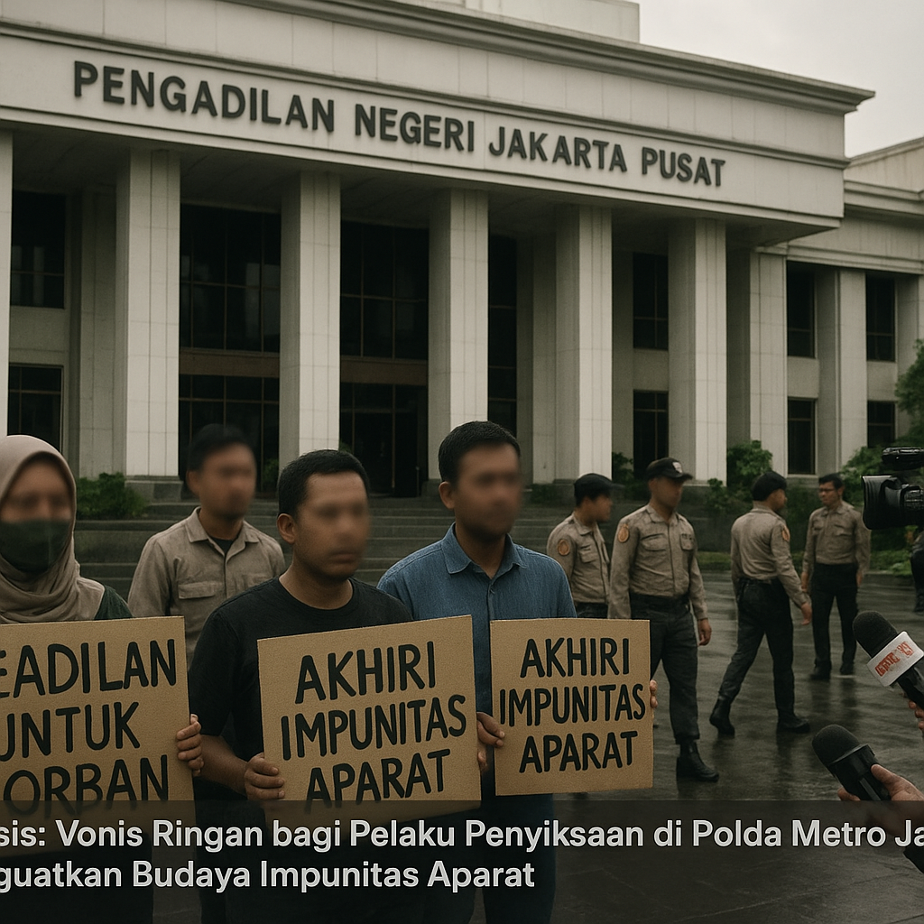 Analisis: Vonis Ringan bagi Pelaku Penyiksaan di Polda Metro Jaya Menguatkan Budaya Impunitas Aparat