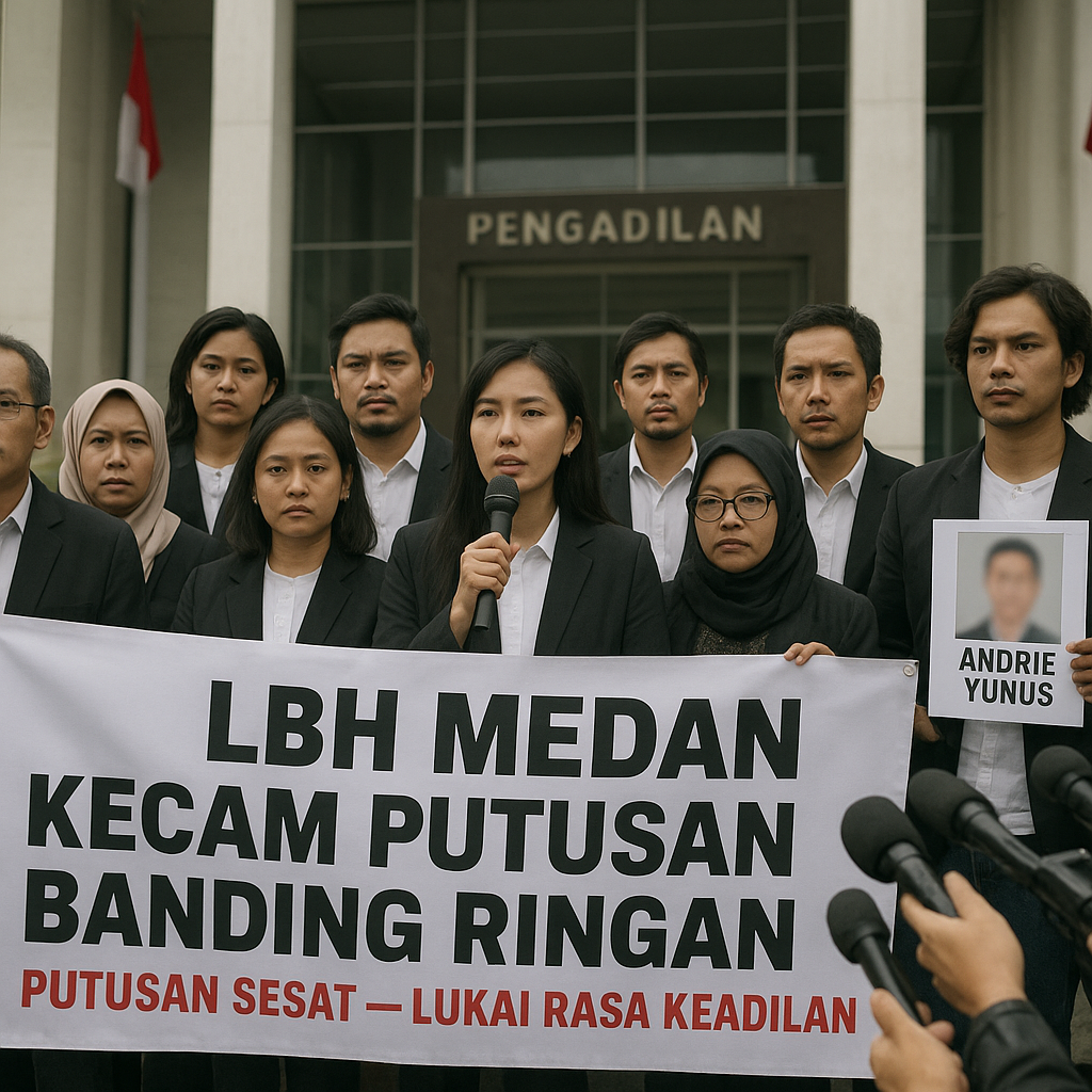 LBH Medan Kecam Putusan Banding Ringan untuk Prajurit Pelaku Penyiraman Aktivis HAM Andrie Yunus