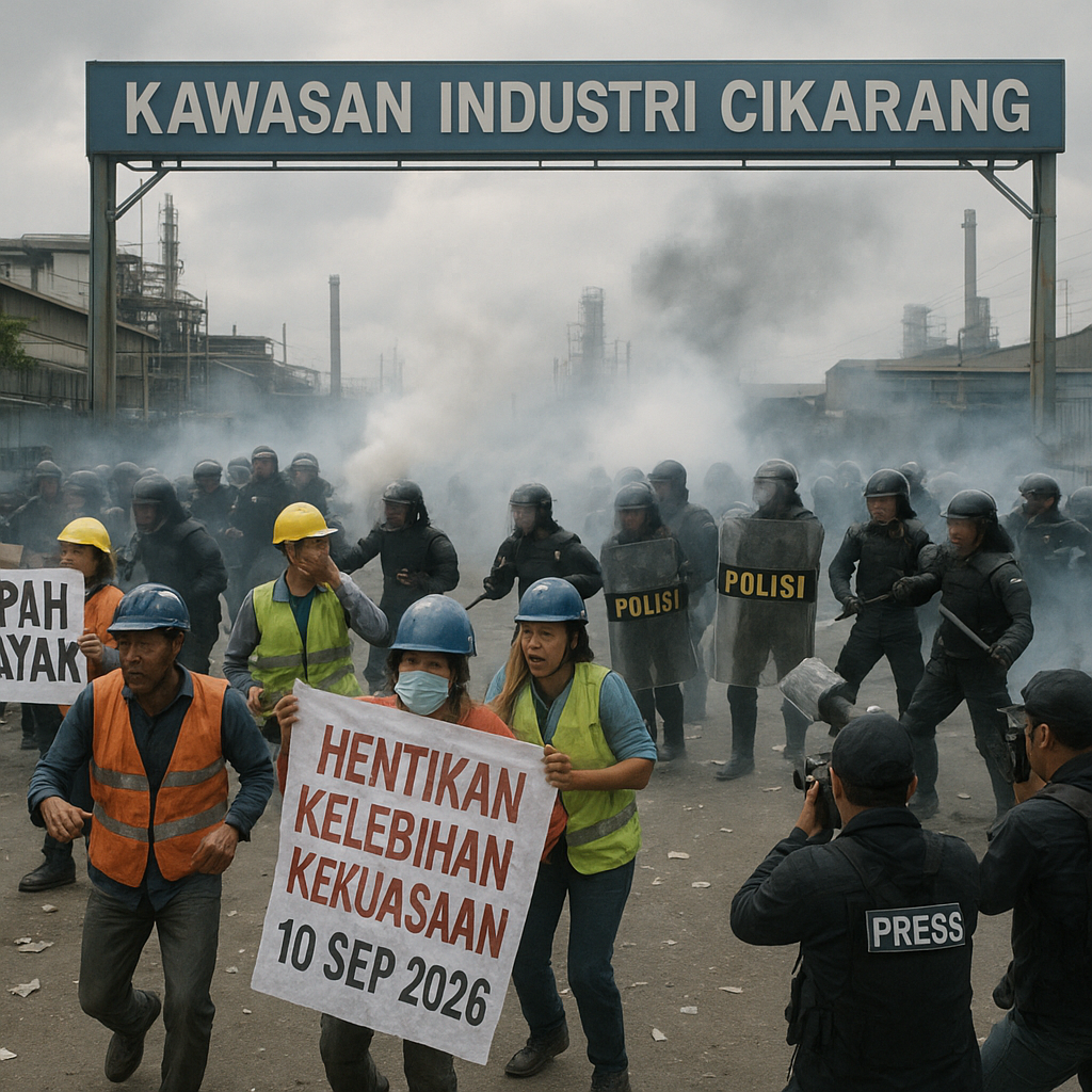 Dugaan Penggunaan Kekuatan Berlebihan dalam Pembubaran Demo Buruh di Kawasan Industri
