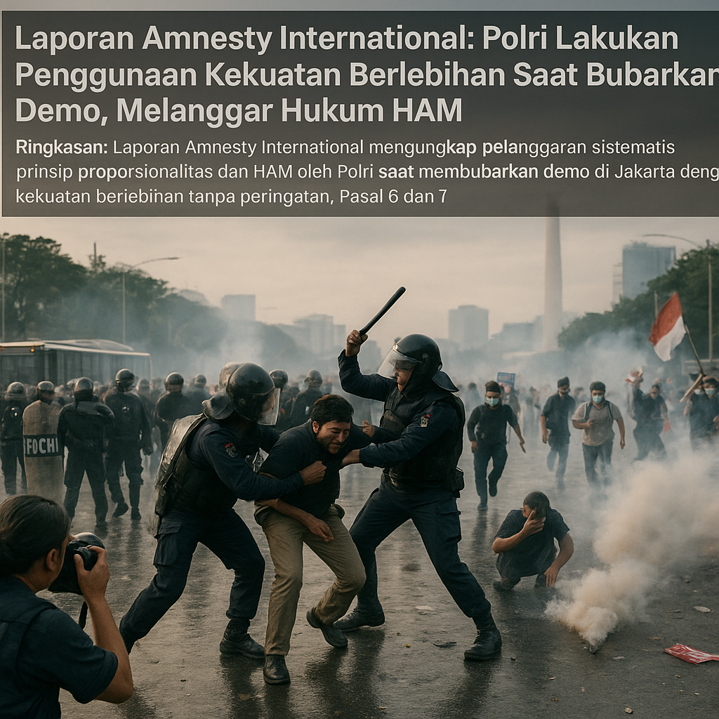 Laporan Amnesty International: Polri Lakukan Penggunaan Kekuatan Berlebihan Saat Bubarkan Demo, Melanggar Hukum HAM