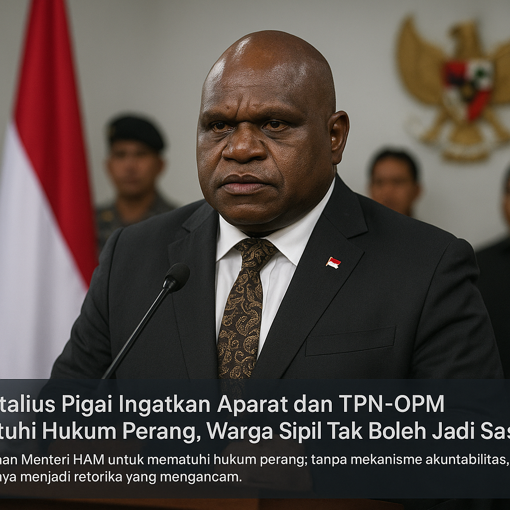 Natalius Pigai Ingatkan Aparat dan TPN-OPM Patuhi Hukum Perang, Warga Sipil Tak Boleh Jadi Sasaran
