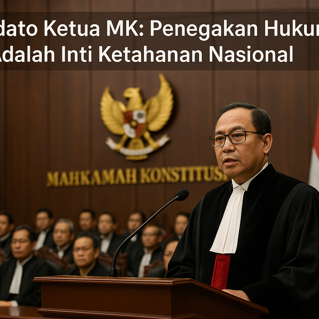 Pidato Ketua MK Sidang Pertama: Penegakan Hukum Adalah Inti Ketahanan Nasional
