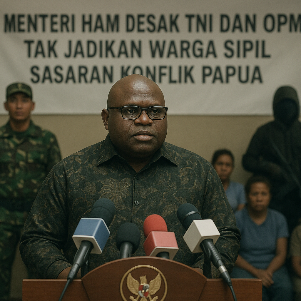 Menteri HAM Desak TNI dan OPM Tak Jadikan Warga Sipil Sasaran Konflik Papua