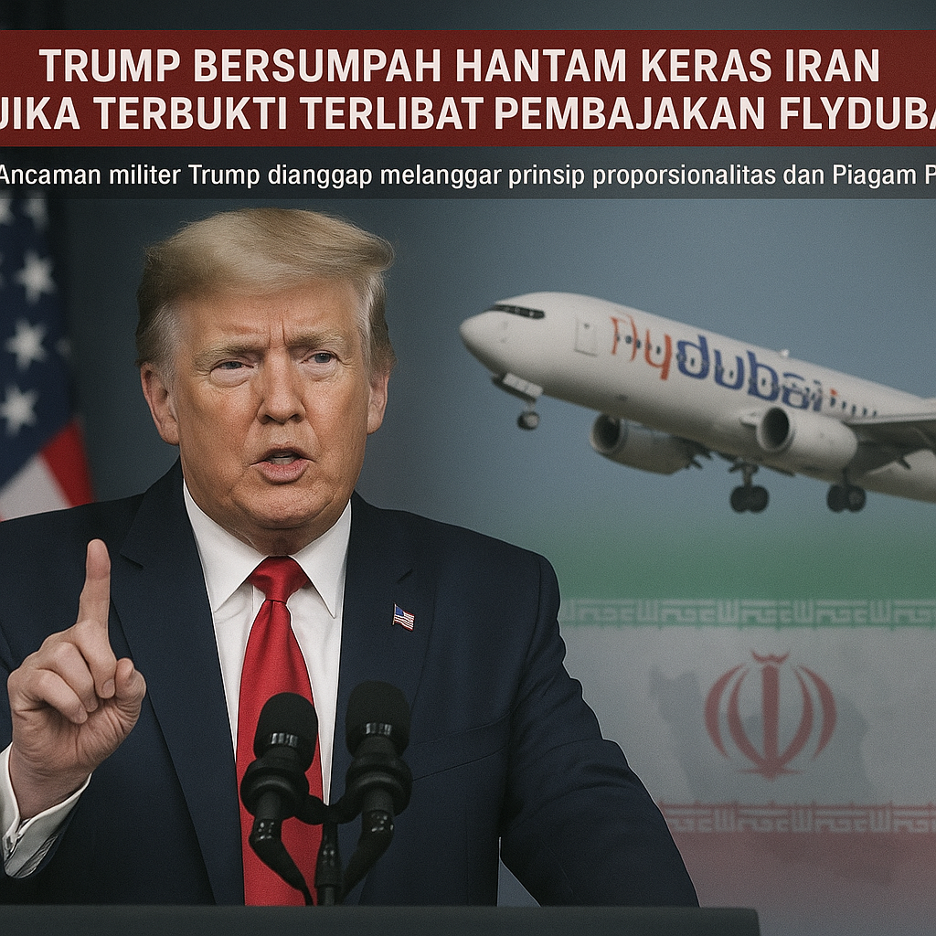 Trump Bersumpah Hantam Keras Iran Jika Terbukti Terlibat Pembajakan Flydubai