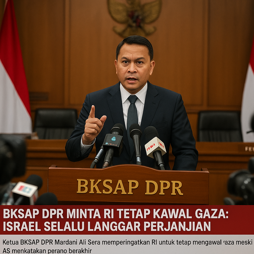 BKSAP DPR Minta RI Tetap Kawal Gaza: Israel Selalu Langgar Perjanjian