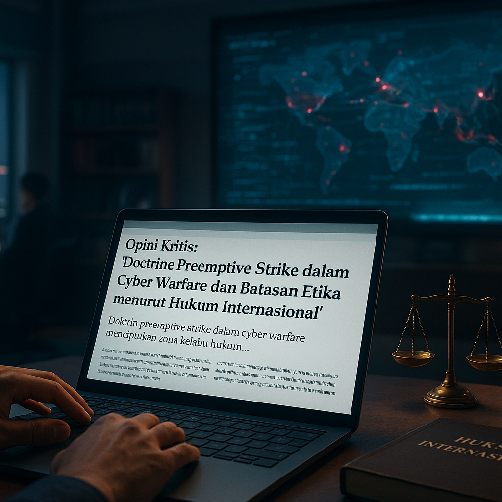 Opini Kritis: ‘Doctrine Preemptive Strike dalam Cyber Warfare dan Batasan Etika menurut Hukum Internasional’