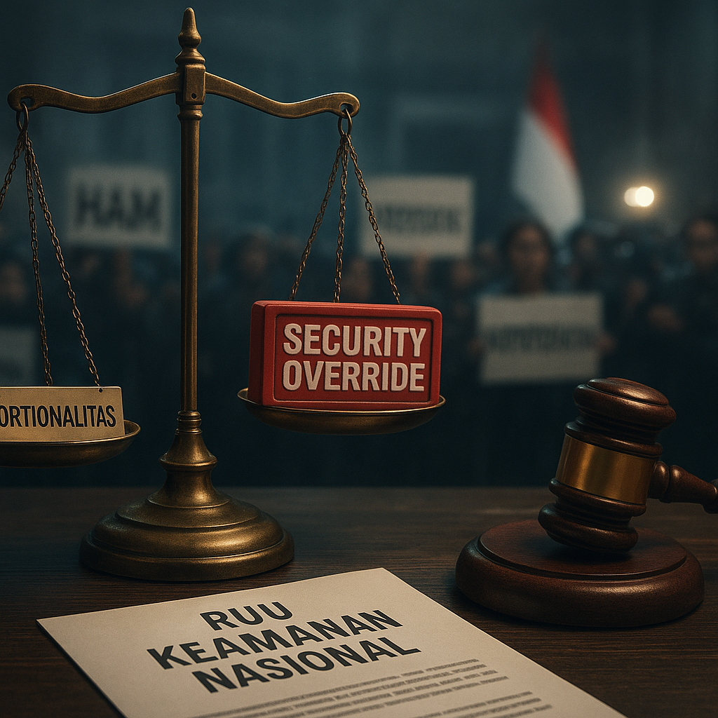 Analisis: Kebijakan 'Security Override' dalam RUU Keamanan Nasional Berpotensi Mengabaikan Prinsip Hukum Proportionalitas