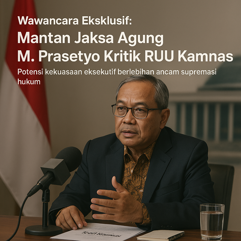 Wawancara Eksklusif: Mantan Jaksa Agung M. Prasetyo Kritik RUU Kamnas, Potensi Kekuasaan Eksekutif Berlebihan Ancam Supremasi Hukum