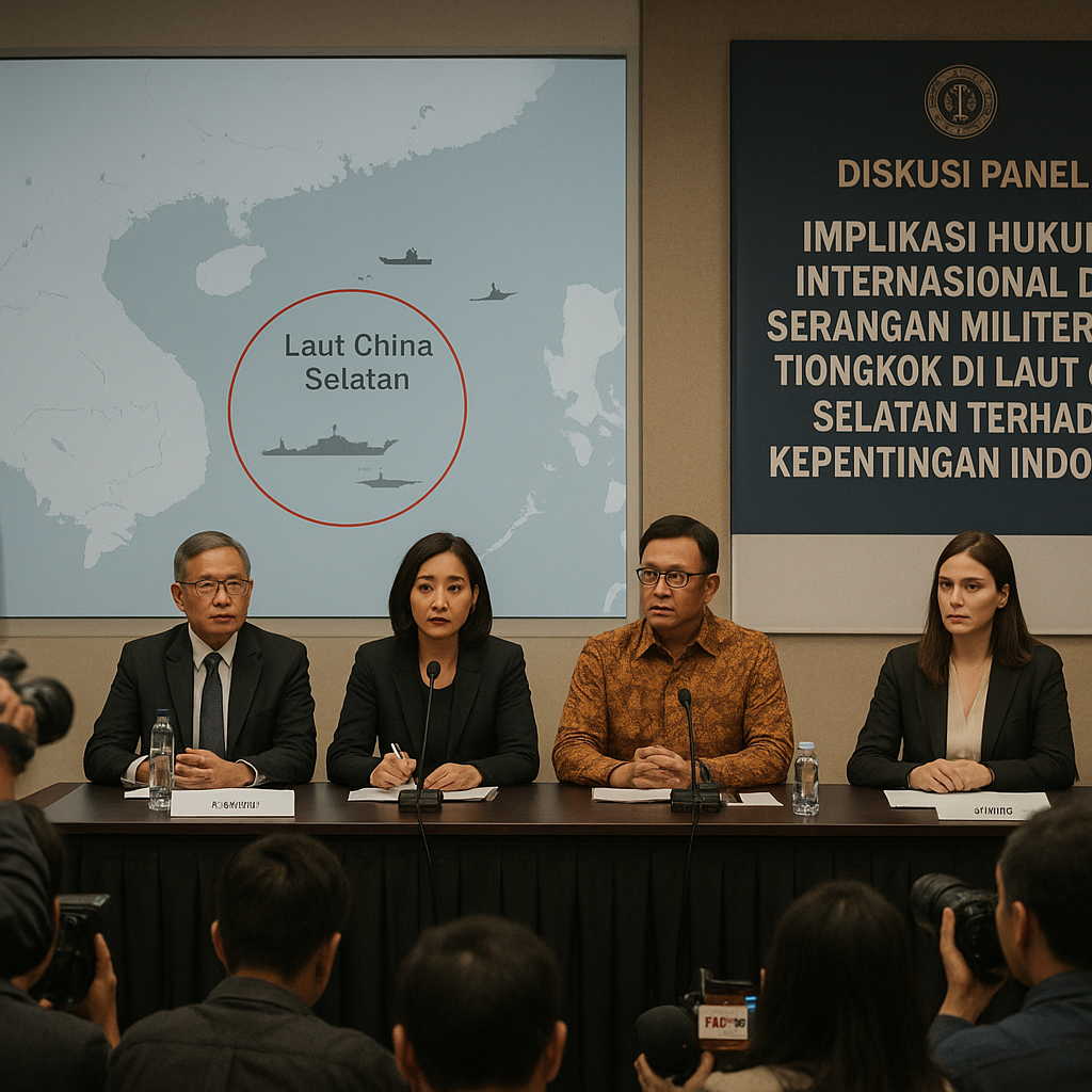Diskusi Panel: Implikasi Hukum International dari Serangan Militer Tiongkok di Laut China Selatan terhadap Kepentingan Indonesia