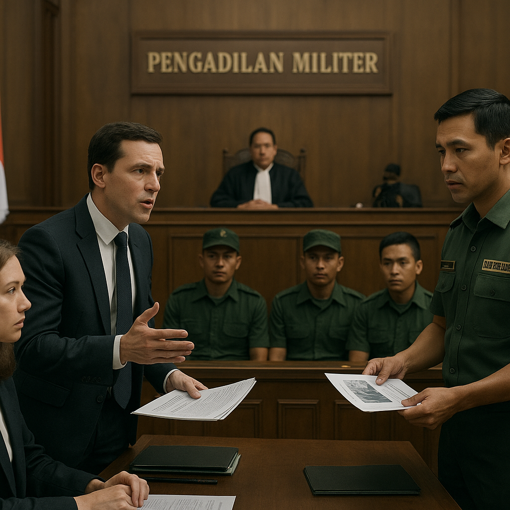 Penasihat Hukum 4 Oknum TNI Persoalkan Standar Pembuktian Oditur Militer di Sidang Andrie Yunus